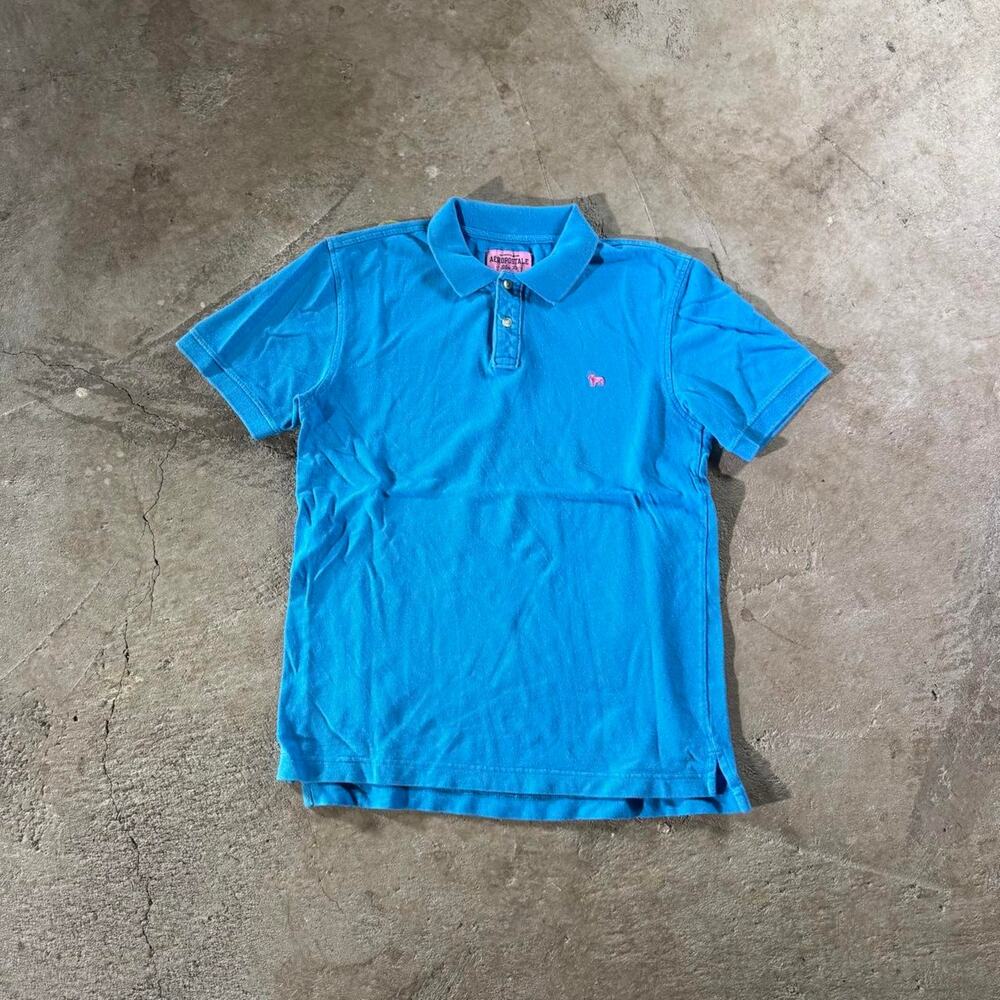 Y2K Aeropostale Blue Cotton Polo Shirt